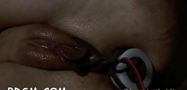  Clamped up hotty gets her fuck holes tortured